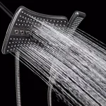 AKDY 9 in. Dual Shower Head and Handheld Wand Combo, 4 Spray Modes, Antique Bronze thumbnail 2