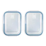 Core Kitchens Vented Glass Food Storage Container Set, 2-Pack, 46 oz, Blue thumbnail 4