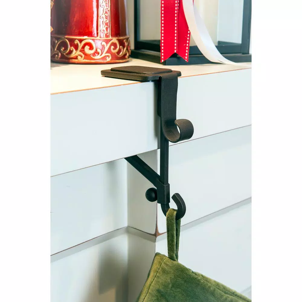 Village Lighting Company Adjustable Mantle Hanger and Stocking Holder Set, 3-Pack, Brown