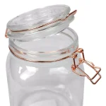Unbranded Medium Glass Pickling Jar with Rose Gold Metal Clamp and Rubber Seal, 33.8 oz thumbnail 4