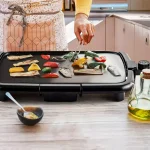 OVENTE 1200W Electric Griddle with Non-Stick Plate, Temperature Control and Drip Tray, 16x10 inch thumbnail 6