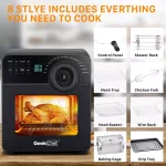 Boyel Living 15 Qt. Black Stainless Steel 16-in-1 Digital Air Fryer Oven with Rotisserie and Dehydrator, 1700W thumbnail 5