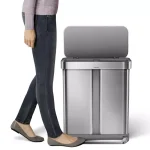 simplehuman 15 Gallon Dual Compartment Stainless Steel Step Trash Can and Recycling Bin thumbnail 9