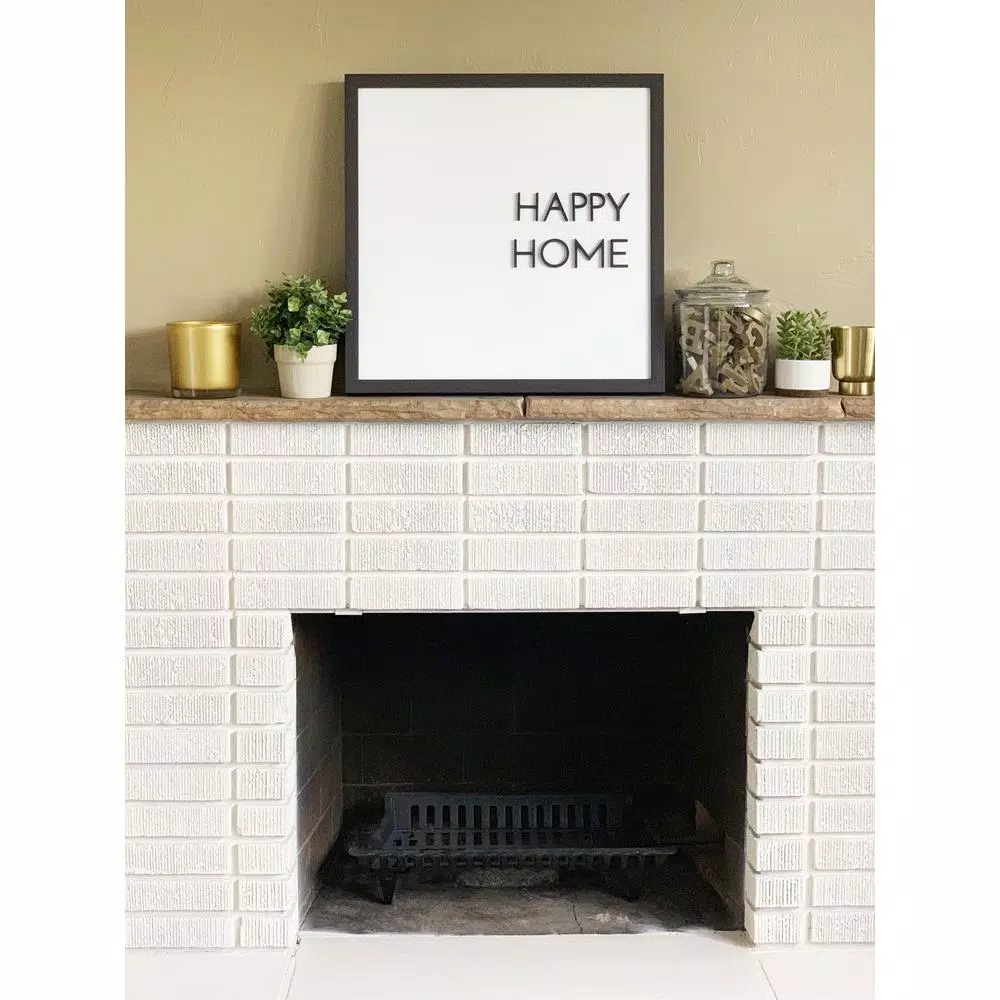 Petal Lane Home Happy Home Magnetic Memo Board with Raised Letters, Ebony Frame