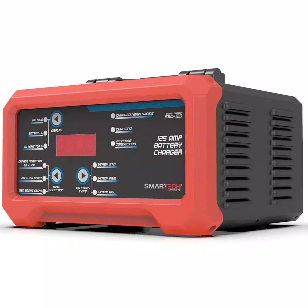 Smartech Products SBC-125 6V/12V Automotive Battery Charger and Maintainer with 125A Engine Start