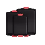 Classic Cuisine 3-Piece Nonstick Cookie Sheet Set with Silicone Handles thumbnail 1