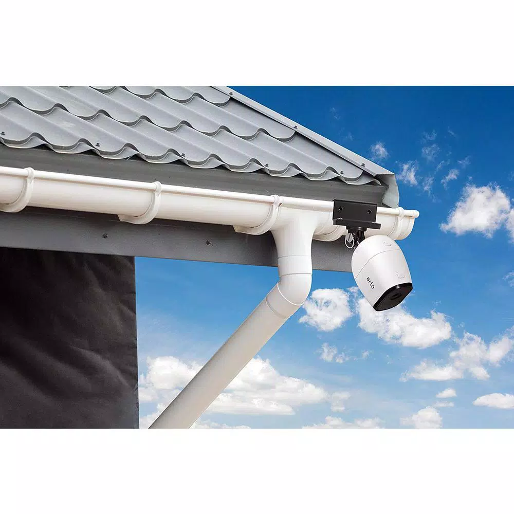 Wasserstein Weatherproof Gutter Mount for Arlo Pro, Ultra, Go, and Essential Security Cameras (Black)