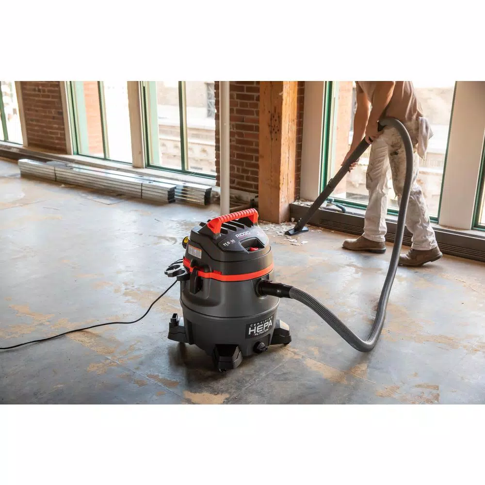 RIDGID 14 Gallon 2-Stage HEPA Commercial Wet/Dry Shop Vacuum, 11.5 Amp