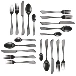 MegaChef Gibbous 20-Piece Black Stainless Steel Flatware Set, Service for 4 thumbnail 3