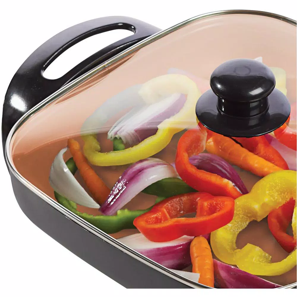 Brentwood Appliances 12 in. Copper Nonstick Electric Skillet, 1300W, 144 sq. in. Cooking Area