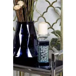 LITTON LANE 11" Contemporary Glass Encased Crystal Bubble Candle Holder with Grey Mirrored Wood Base thumbnail 1