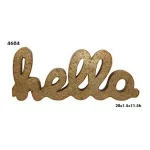 Cheungs Gold Hello Cursive Metal Sign - Galvanized Steel Farmhouse Wall and Tabletop Decor thumbnail 2