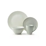 THOMSON POTTERY Ripple 16-Piece Off White Stoneware Dinnerware Set, Service for 4 thumbnail 1
