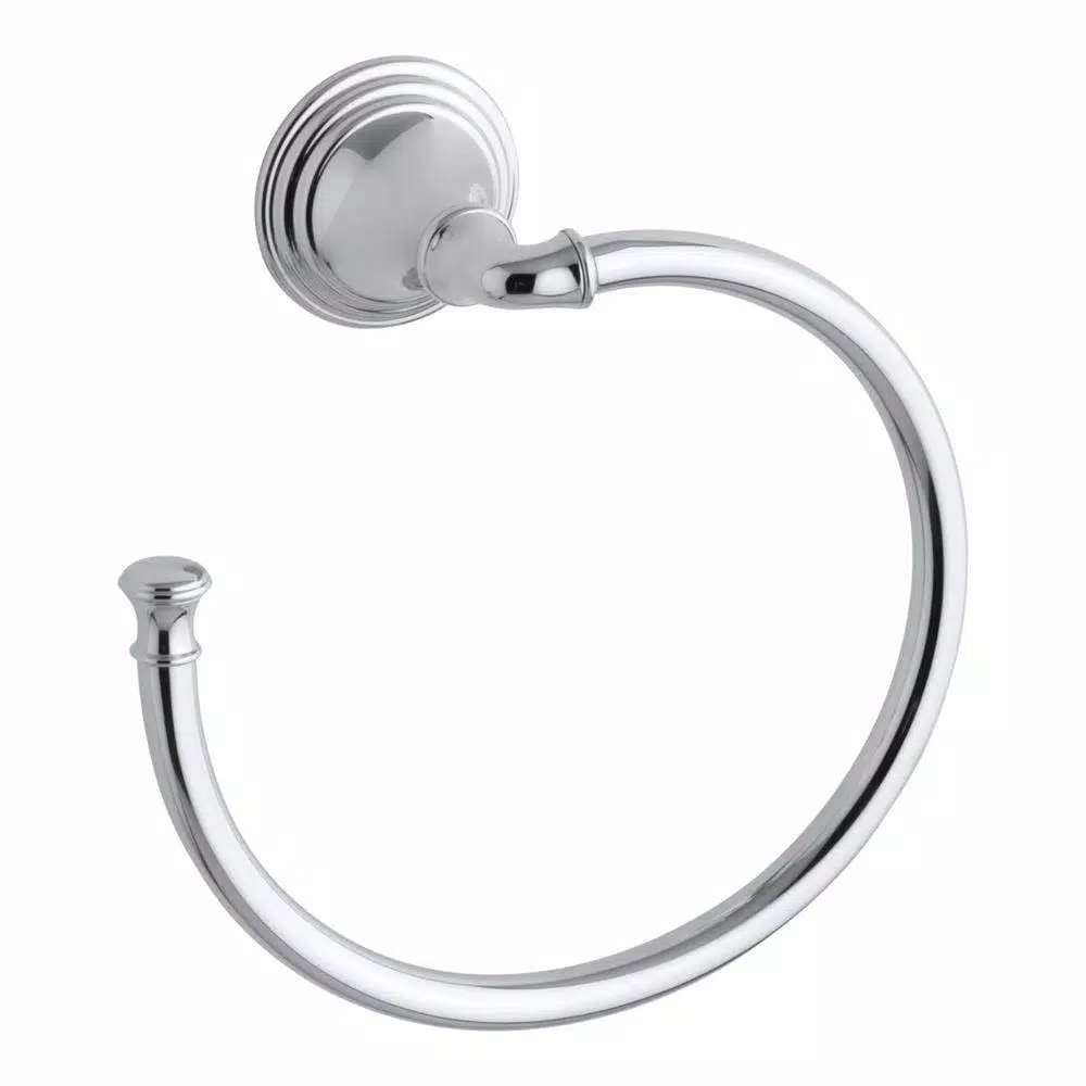 KOHLER Devonshire 3-Piece Bathroom Hardware Set - Towel Bar, Ring, and Toilet Paper Holder in Polished Chrome