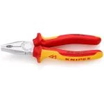 KNIPEX 7-1/4 in. Insulated Combination Pliers with Comfort Grip and Chrome Finish thumbnail 1
