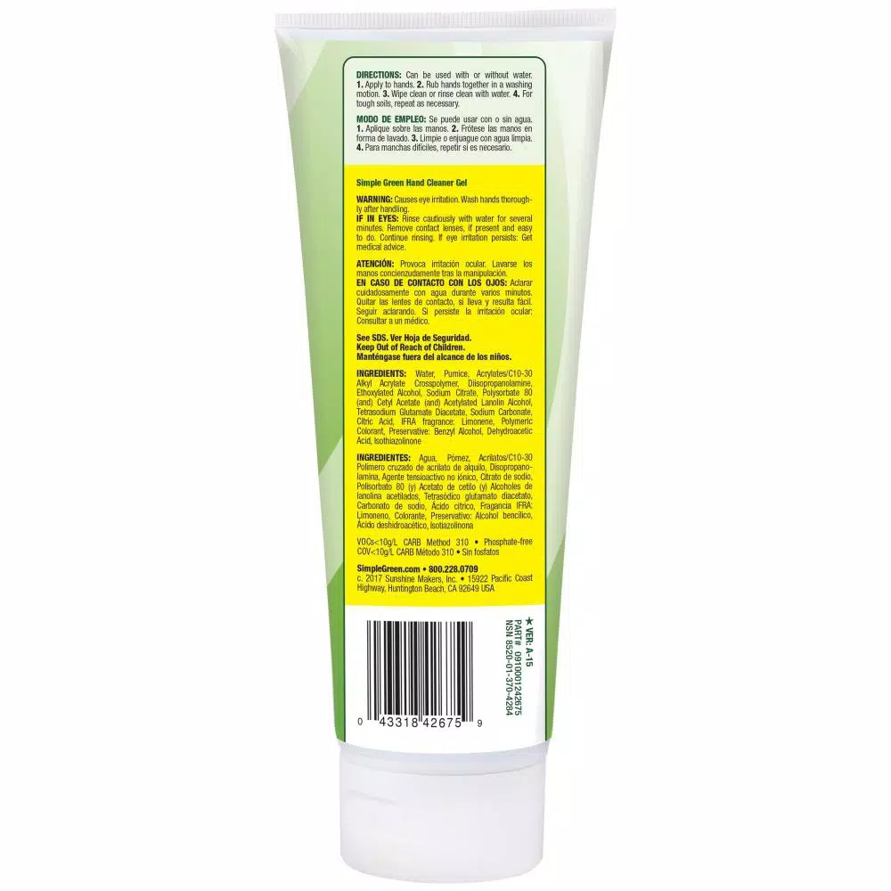 Simple Green Heavy-Duty Hand Cleaner Gel, 6.75 oz (Case of 6)