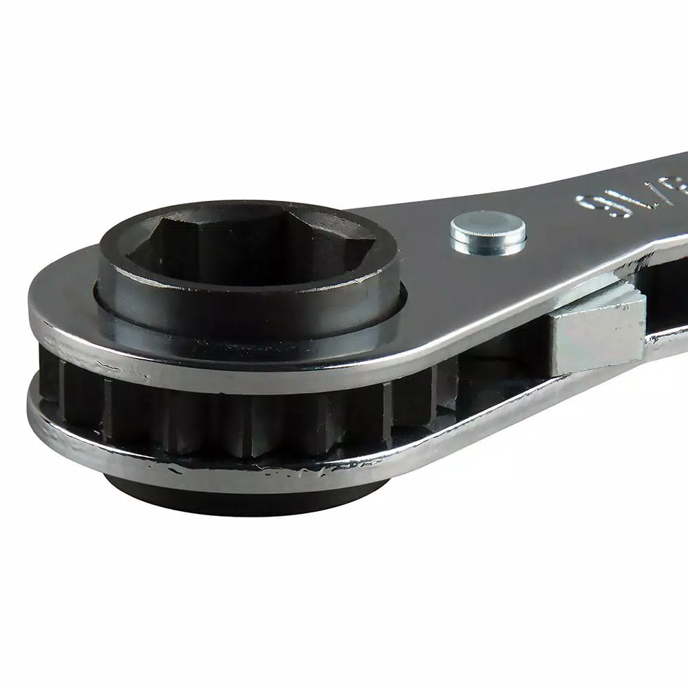 Klein Tools Ratcheting Refrigeration Wrench, 3/16 in. & 1/4 in. Square x 1/2 in. & 9/16 in. Hex