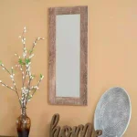 Household Essentials Ashwood Rectangular Wall Mirror, Gray Distressed Woodgrain Frame, 29.5 x 12.6 in. thumbnail 3