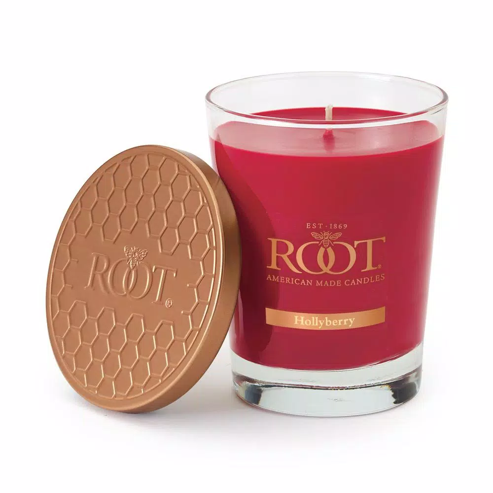 ROOT CANDLES Veriglass Hollyberry Scented Soy & Beeswax Filled Jar Candle