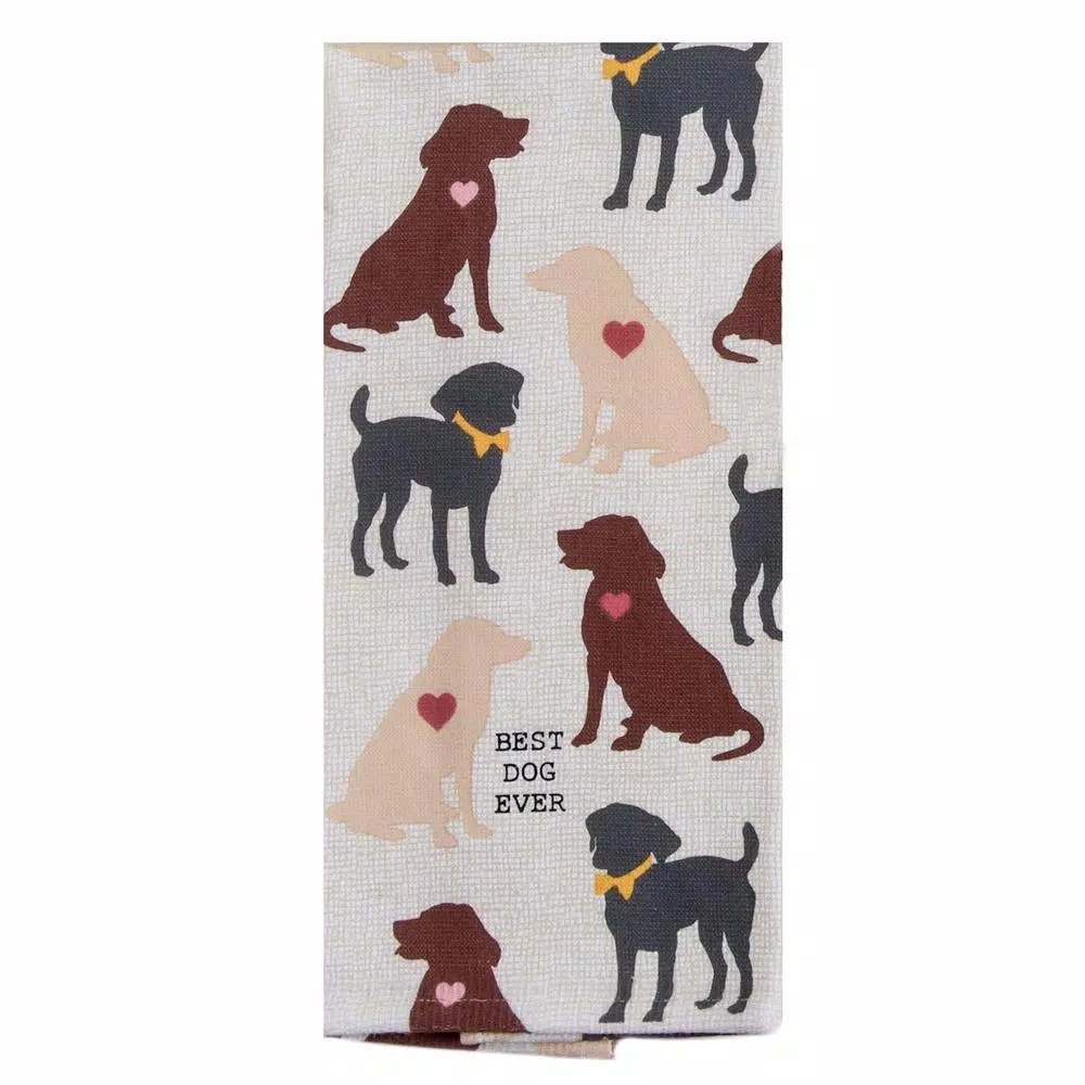 Kay Dee Fur Real Pets Dog Themed Gray Cotton Kitchen Textile Set - 4 Piece
