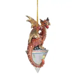 Design Toscano 3.5 in. Diamond Dragon Gothic Holiday Ornament Set, 3-Piece thumbnail 2