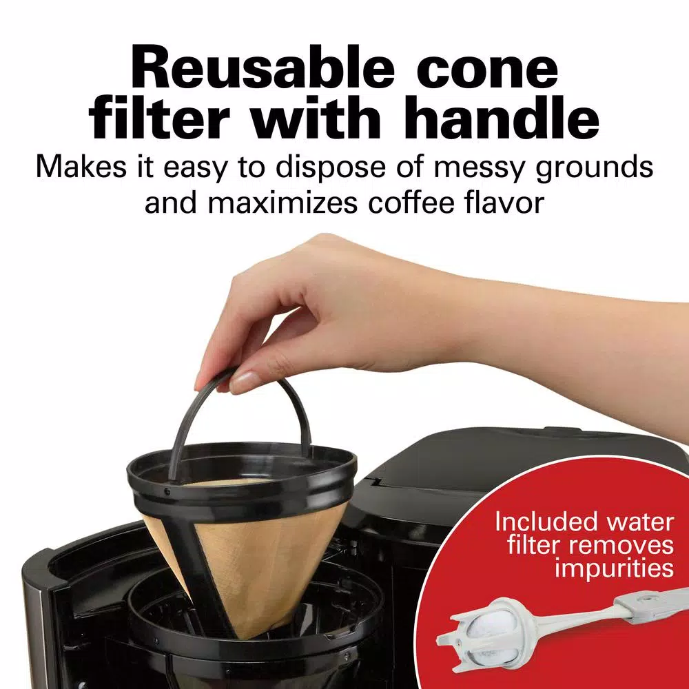 Hamilton Beach 12-Cup Programmable Coffee Maker with Thermal Carafe, Black