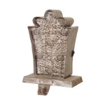 Glitzhome 7.5 in. Marquee LED Giftbox Stocking Holder - Metal and Wood Holiday Decor thumbnail 7