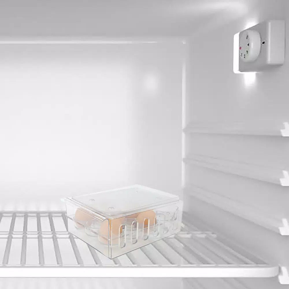 Mind Reader Clear Stackable 1-Dozen Egg Container Storage Drawer, Reusable BPA-Free Plastic
