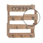 LITTON LANE Traditional Coffee Wood and Metal Wall Hook Sign, 15 x 19 in. thumbnail 3