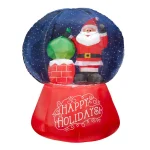 Airblown Gemmy Airblown 5.5 ft. Inflatable Snow Globe Santa on Rooftop with Projection Lighting thumbnail 1