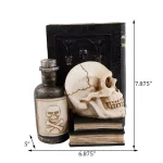 Flora Bunda Halloween Decor Resin Poison Skull Bookend - 7.875 in. Indoor Tabletop Decor thumbnail 3