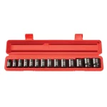 TEKTON 1/2 in. Drive 11-32 mm 6-Point Shallow Impact Socket Set, 14-Piece thumbnail 1