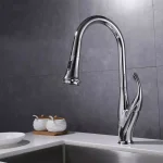 Vanity Art Chrome Single-Handle Pull-Down Kitchen Faucet with 360 Degree Swivel Spout thumbnail 2