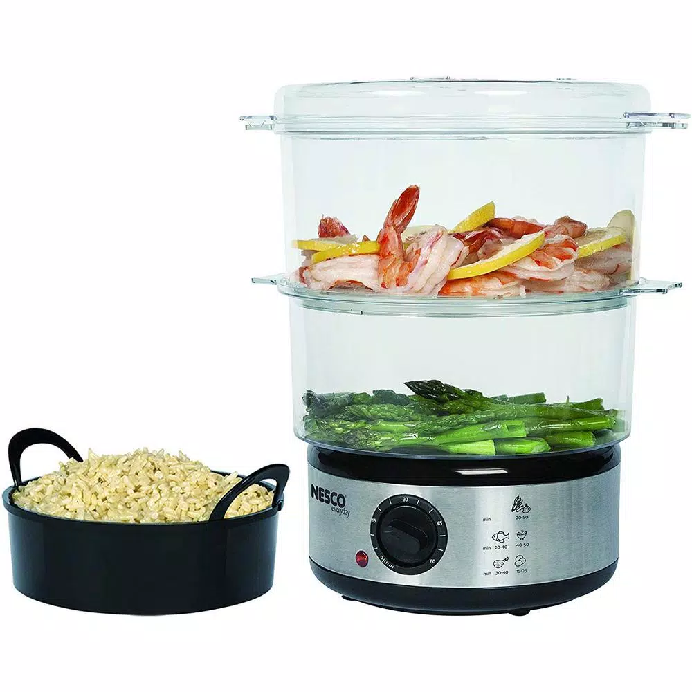 Nesco ST-25F 5 Qt. Stainless Steel Food Steamer and Rice Cooker