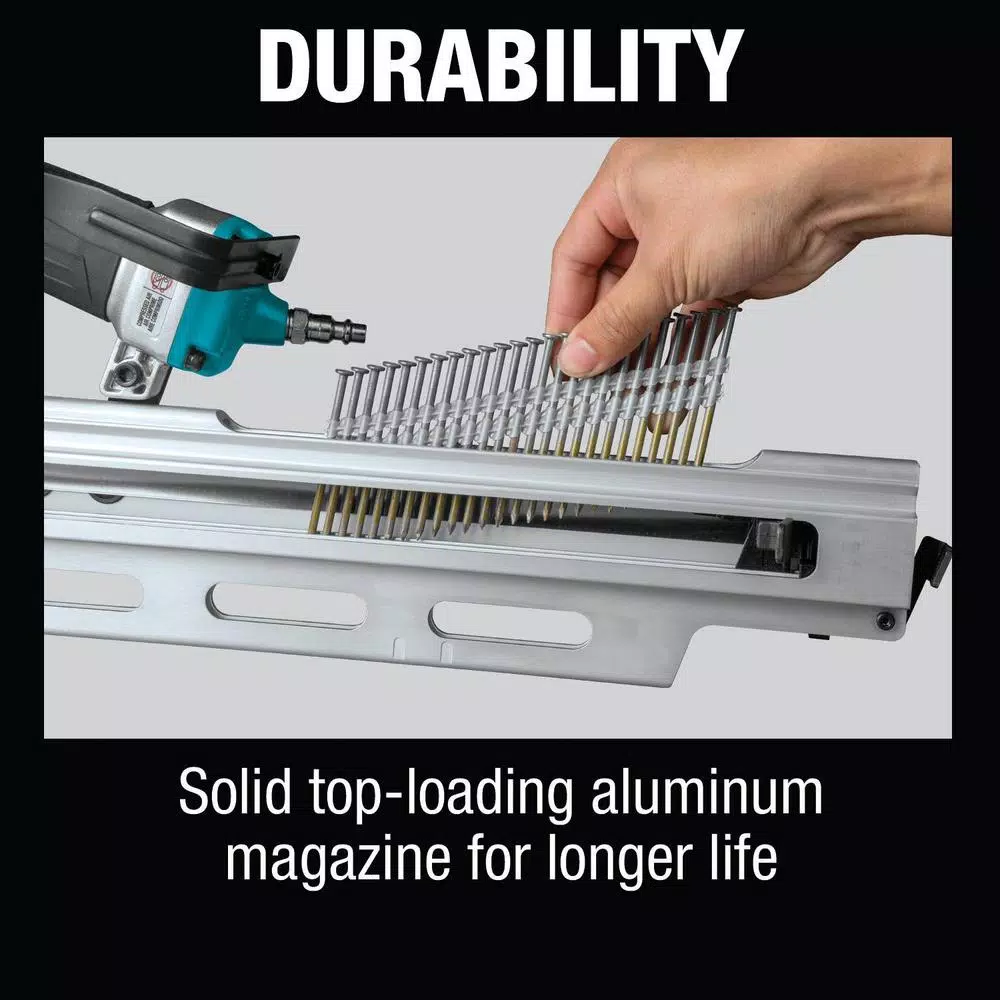 Makita 21° Pneumatic Full Round Head Framing Nailer, 3-1/2 in. Capacity