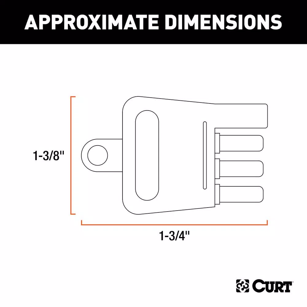CURT 4-Way Flat Connector Tester for Trailer Wiring and Electrical Diagnostics