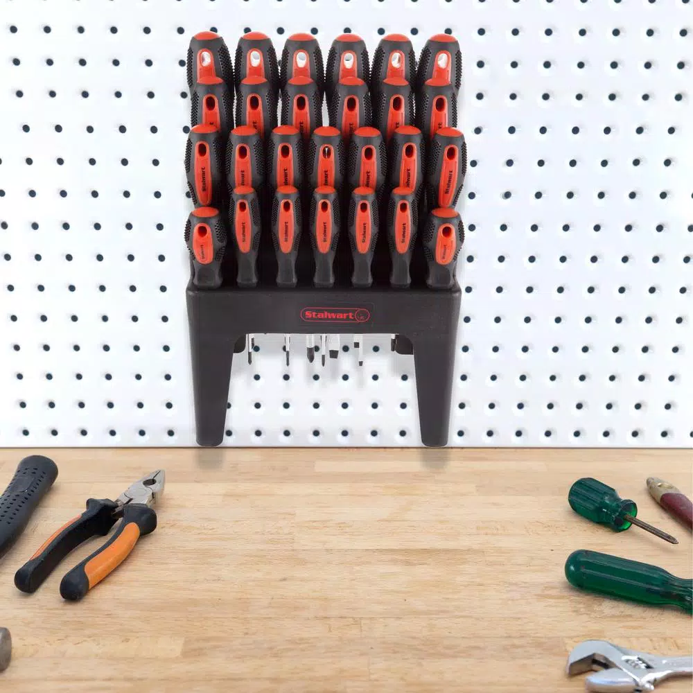 Stalwart 26-Piece Screwdriver Set with Magnetic Tips and Storage Stand