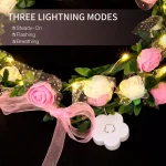 Novelty Place 4-Pack LED Floral Flower Headbands - Pink Light Up Flower Crowns for Adults and Kids thumbnail 4