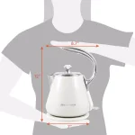 Elite Platinum 1.2L White Cool-Touch Stainless Steel Electric Kettle, 1350W thumbnail 1