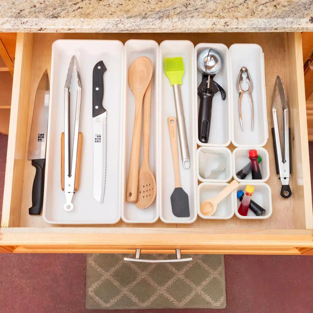 Unbranded 9-Piece Interlocking Plastic Drawer Organizer Set, Customizable Modular Storage Dividers