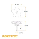 POWERTEC 5/16 in.-18 5-Star Stud Knob, 5-Pack thumbnail 5