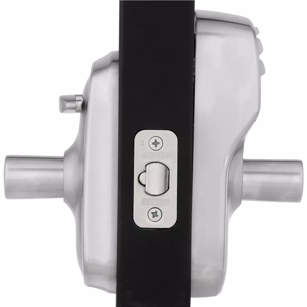Schlage Elan Satin Chrome Electronic Keypad Door Lever with Plymouth Trim