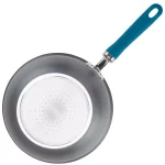 Rachael Ray Create Delicious 10 in. Hard-Anodized Aluminum Nonstick Skillet with Glass Lid, Gray/Teal thumbnail 3