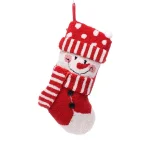 Glitzhome 20 in. Handmade 3D Snowman Christmas Stocking - Red & White Hooked Holiday Decor thumbnail 1