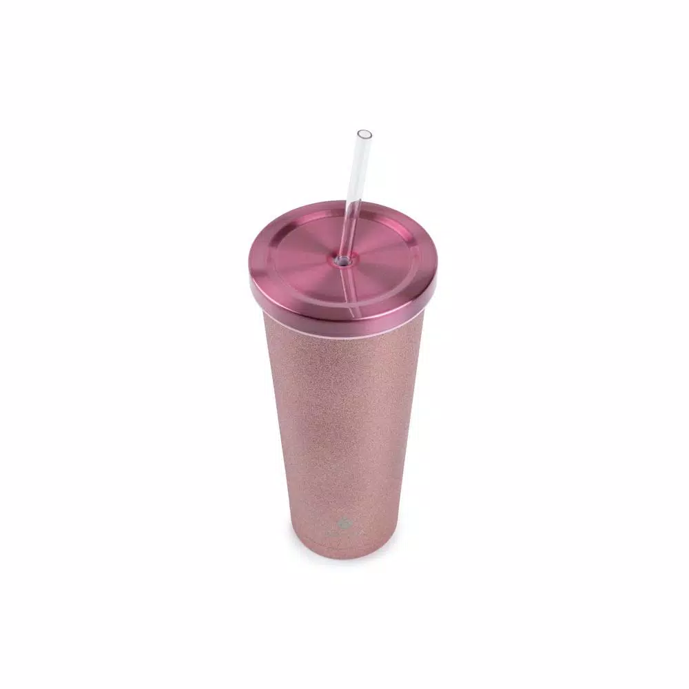 Manna Glitter 24 oz. Stainless Steel Vacuum Insulated Chilly Tumbler - Blush Pink