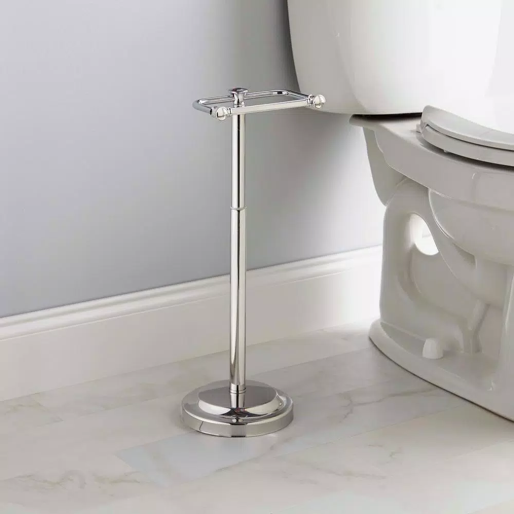 Delta Silverton Telescoping Free-Standing Toilet Paper Holder in Polished Chrome