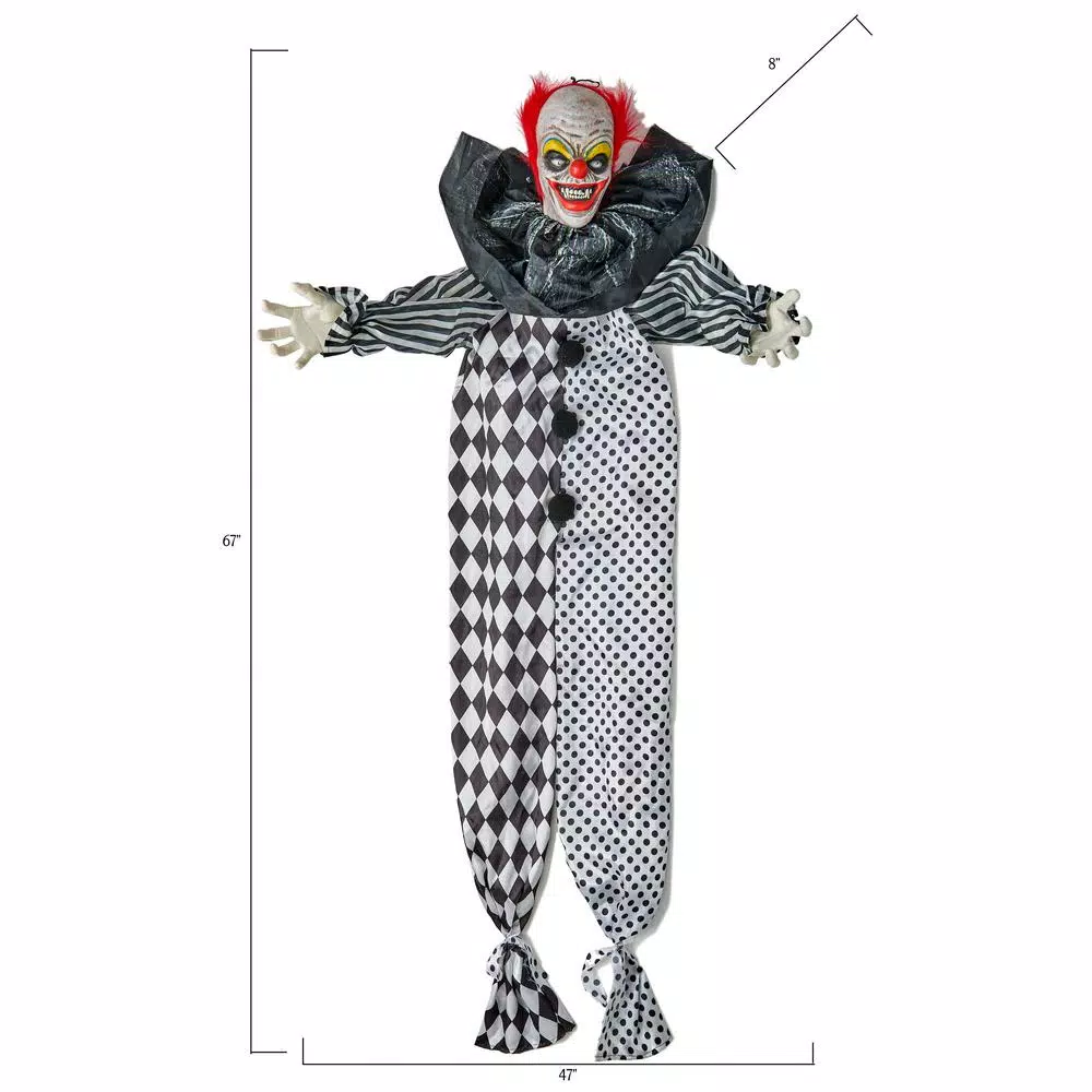 Worth Imports 67 in. Animated Life Size Hanging Clown Halloween Animatronic Decor