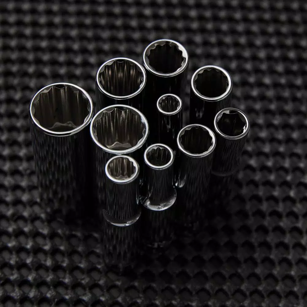 Stanley 1/4 in. Drive SAE Deep Socket Set, 10-Piece