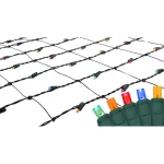 Northlight 4 ft. x 6 ft. Multi-Color LED Net Style Christmas Lights with Green Wire, 150 Bulbs thumbnail 1