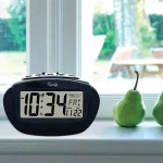 La Crosse Technology Insta-Set Digital LCD Alarm Clock with Calendar and Backlight, Black thumbnail 1